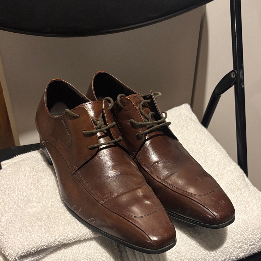Classic Brown Leather Oxfords